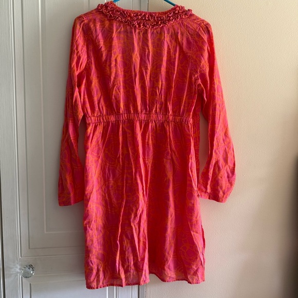 Mud Pie Bag Lady V-Neck Long Sleeve Coral Women’s Swim Coverup Small 100% Linen - Picture 3 of 5